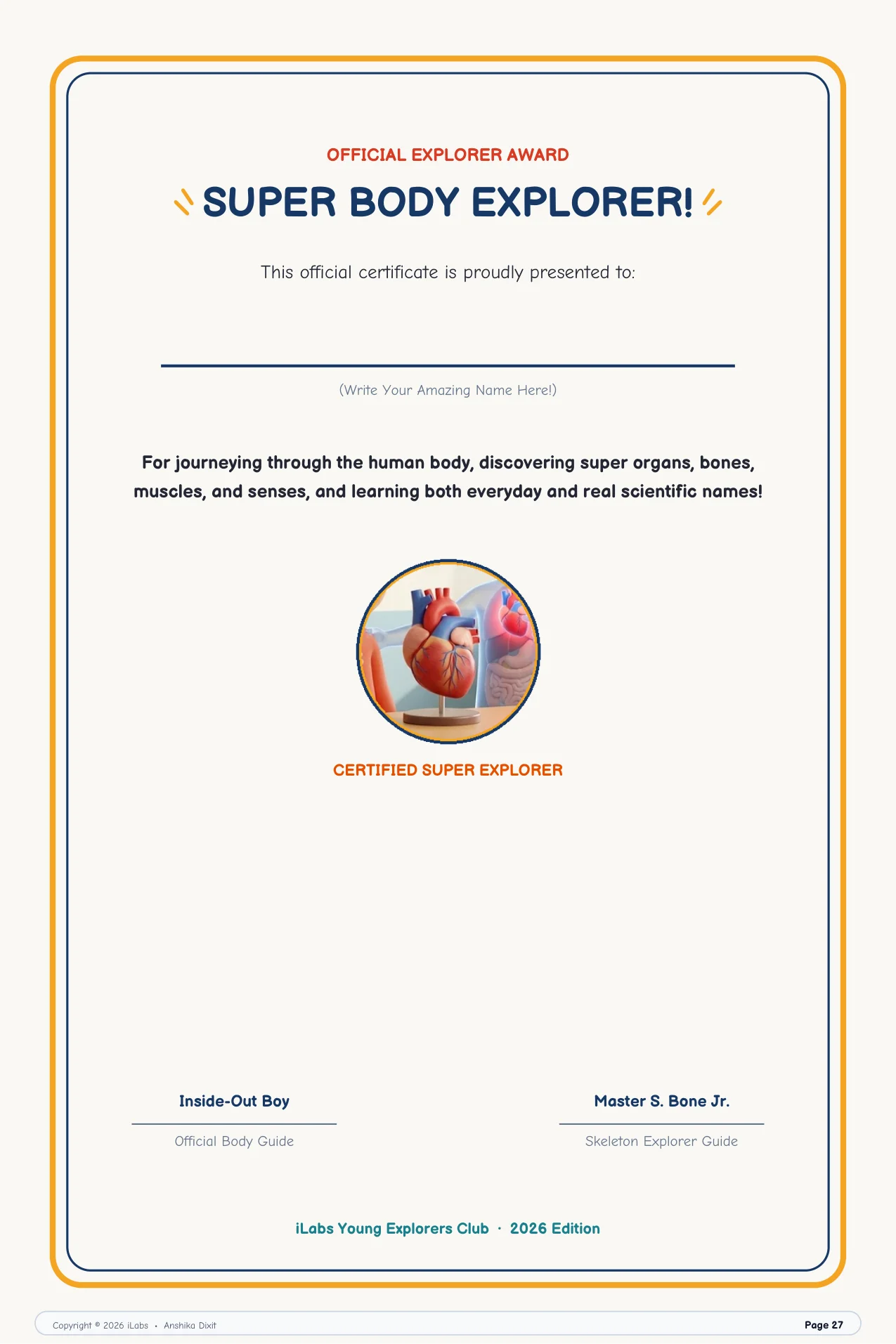Official Super Body Explorer Diploma (Book 2)