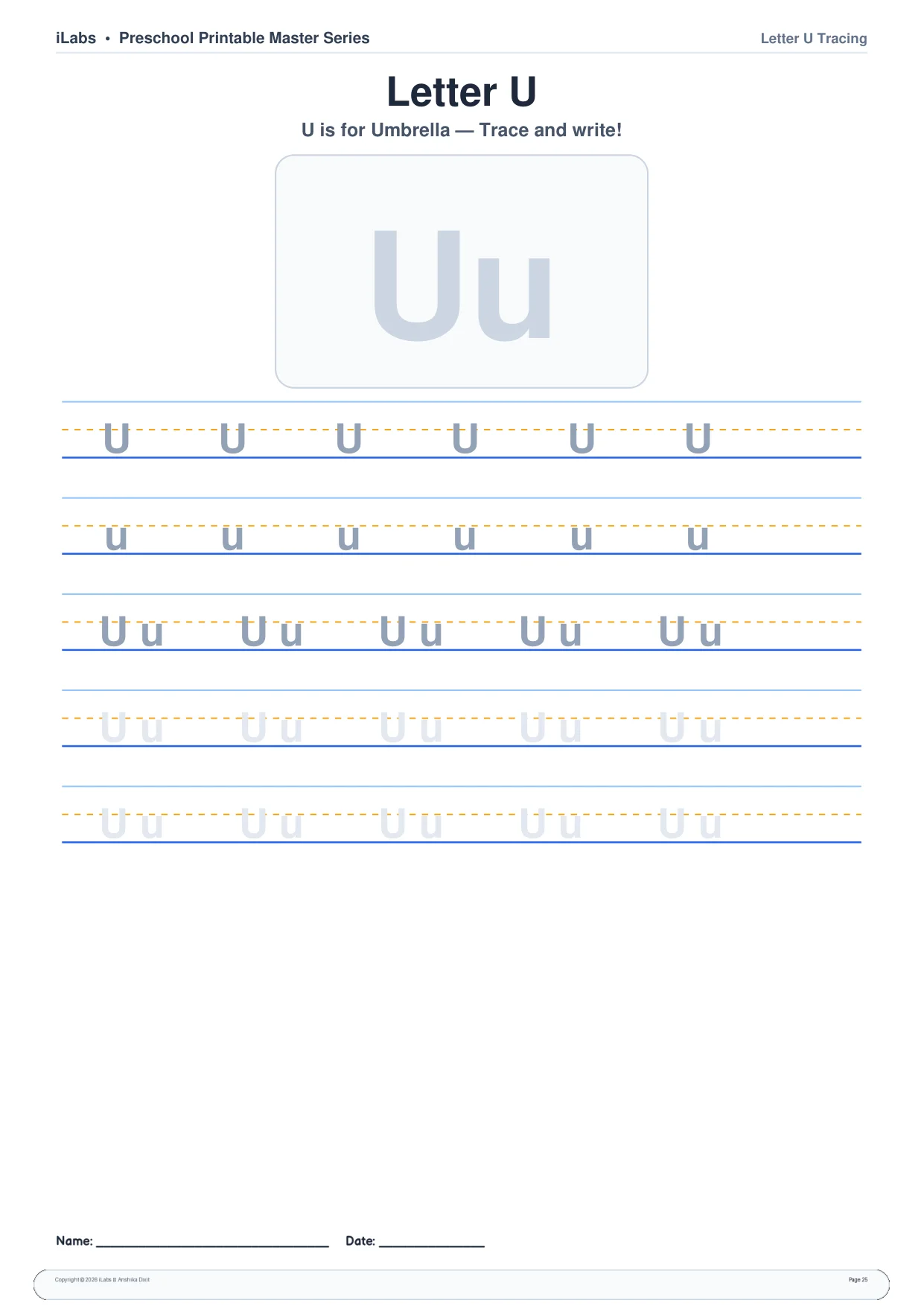 Letter U & Word Building Worksheets