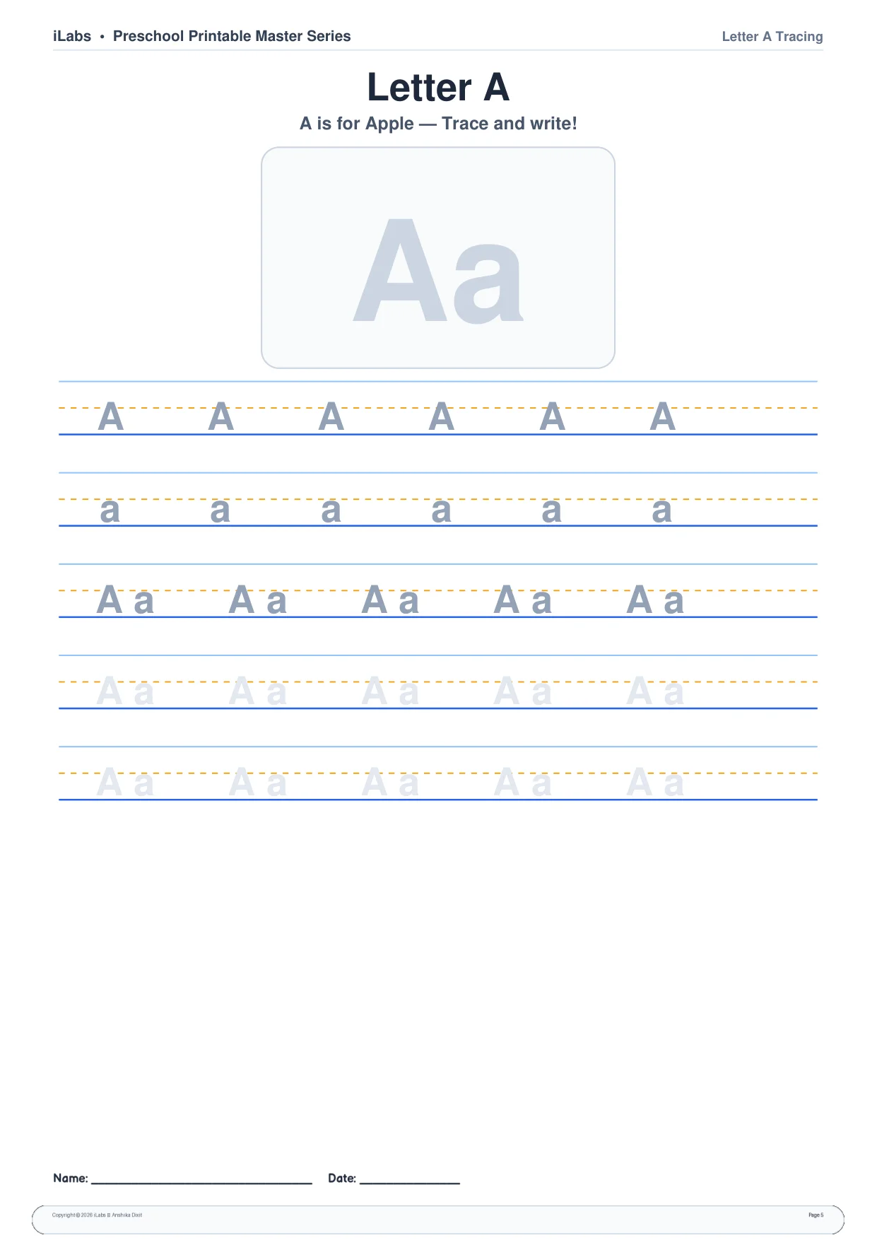 Volume 3: Letter A Guided Handwriting Practice